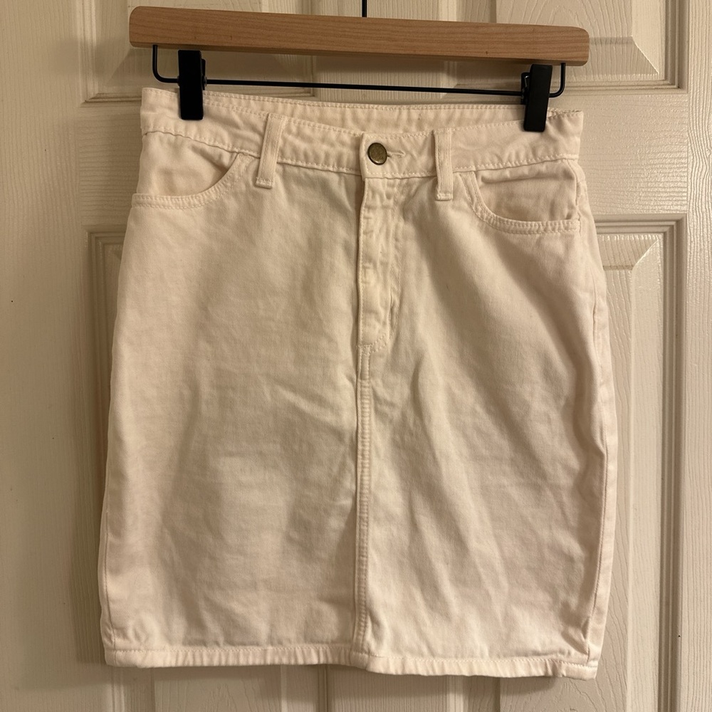 american apparel high waisted denim skirt